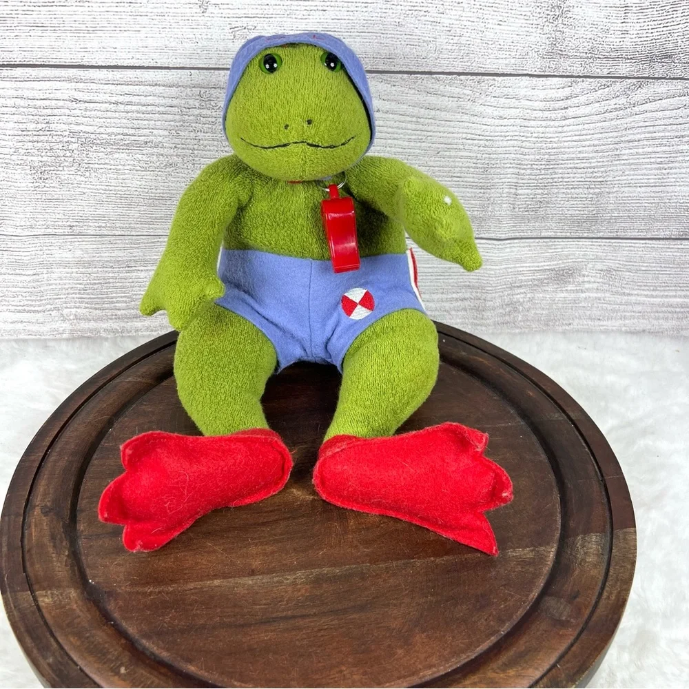 Vintage Bunnies By The Bay Speedo Frog Plush Toy Swimming